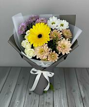 Букет цветов из:  Розы, Герберы и Хризантемы #REPLACE_PRED# Лаврово