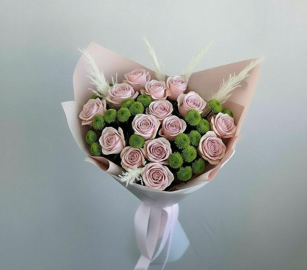 Букет цветов из: Розы и Хризантемы в Лаврово