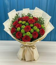 Букет цветов из:  Розы и Хризантемы в Лаврово