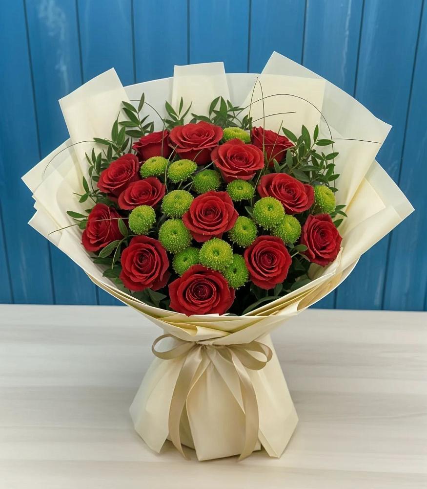 Букет цветов из: Розы и Хризантемы в Лаврово